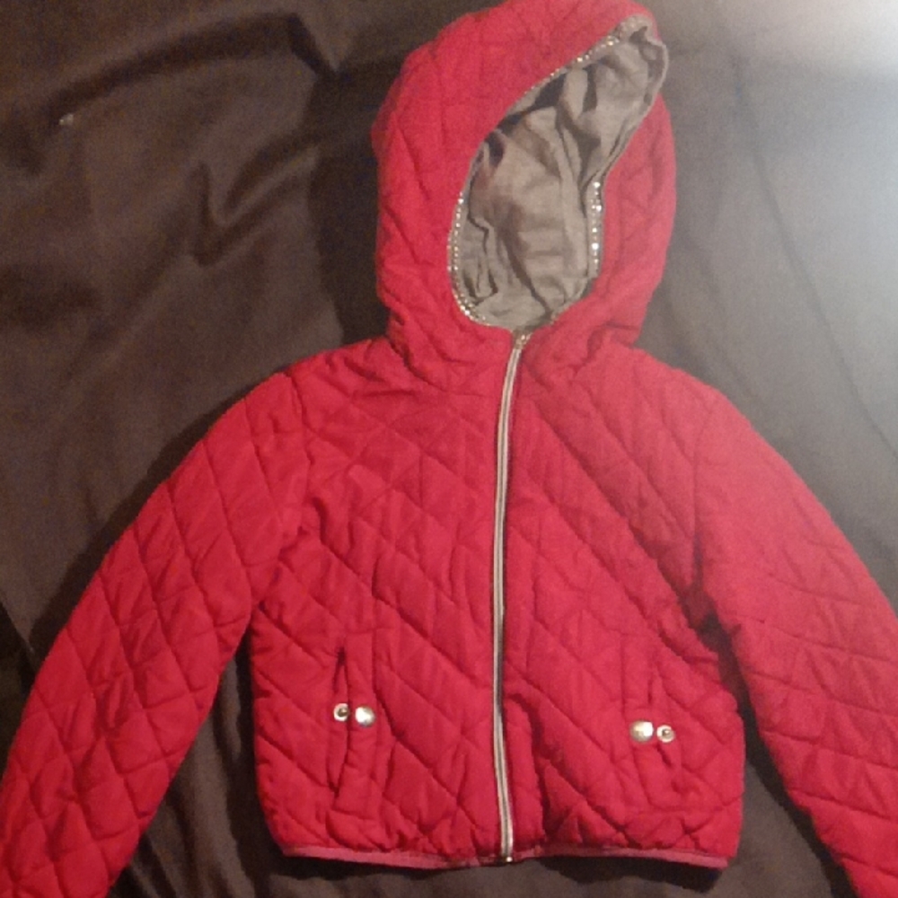 Kids Red Quilted Jacket